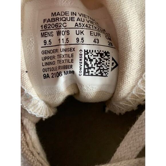 CONVERSE Unisex White Low-Top Sneakers SZ M9.5/W11.5 - Picture 16 of 16